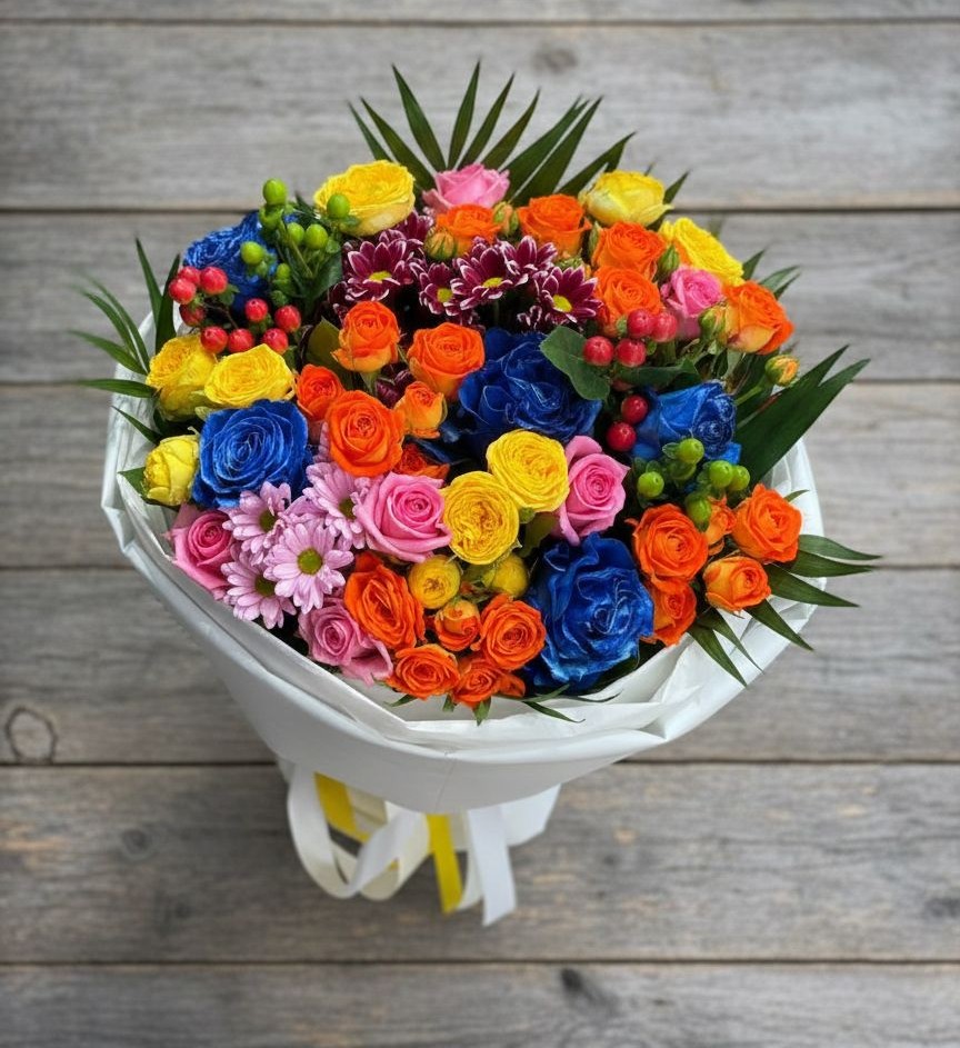 Букет цветов из: Розы и Хризантемы в Верхней Кугульте