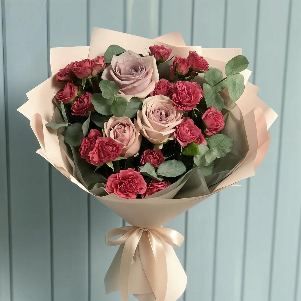 Букет цветов из: Гвоздики и Розы в Верхней Кугульте