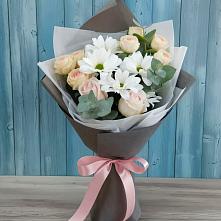 Букет цветов из:  Хризантемы и Розы в Верхней Кугульте