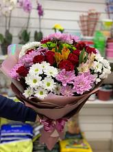 Букет цветов из:  Розы, Хризантемы и Альстромерии #REPLACE_PRED# Верхней Кугульте