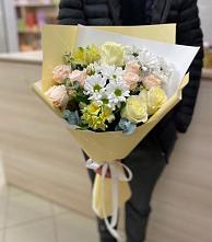 Букет цветов из:  Альстромерии, Розы и Хризантемы в Верхней Кугульте