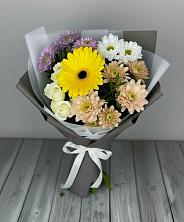 Букет цветов из:  Розы, Герберы и Хризантемы в Верхней Кугульте