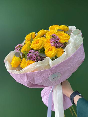 Букет Кустовые желтые розы в Верхней Кугульте