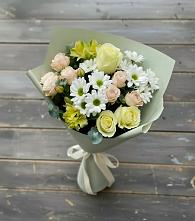 Букет цветов из:  Альстромерии, Розы и Хризантемы в Верхней Кугульте