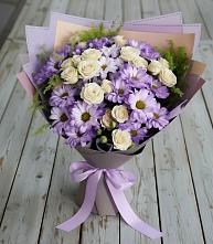 Букет цветов из:  Хризантемы и Розы #REPLACE_PRED# Верхней Кугульте